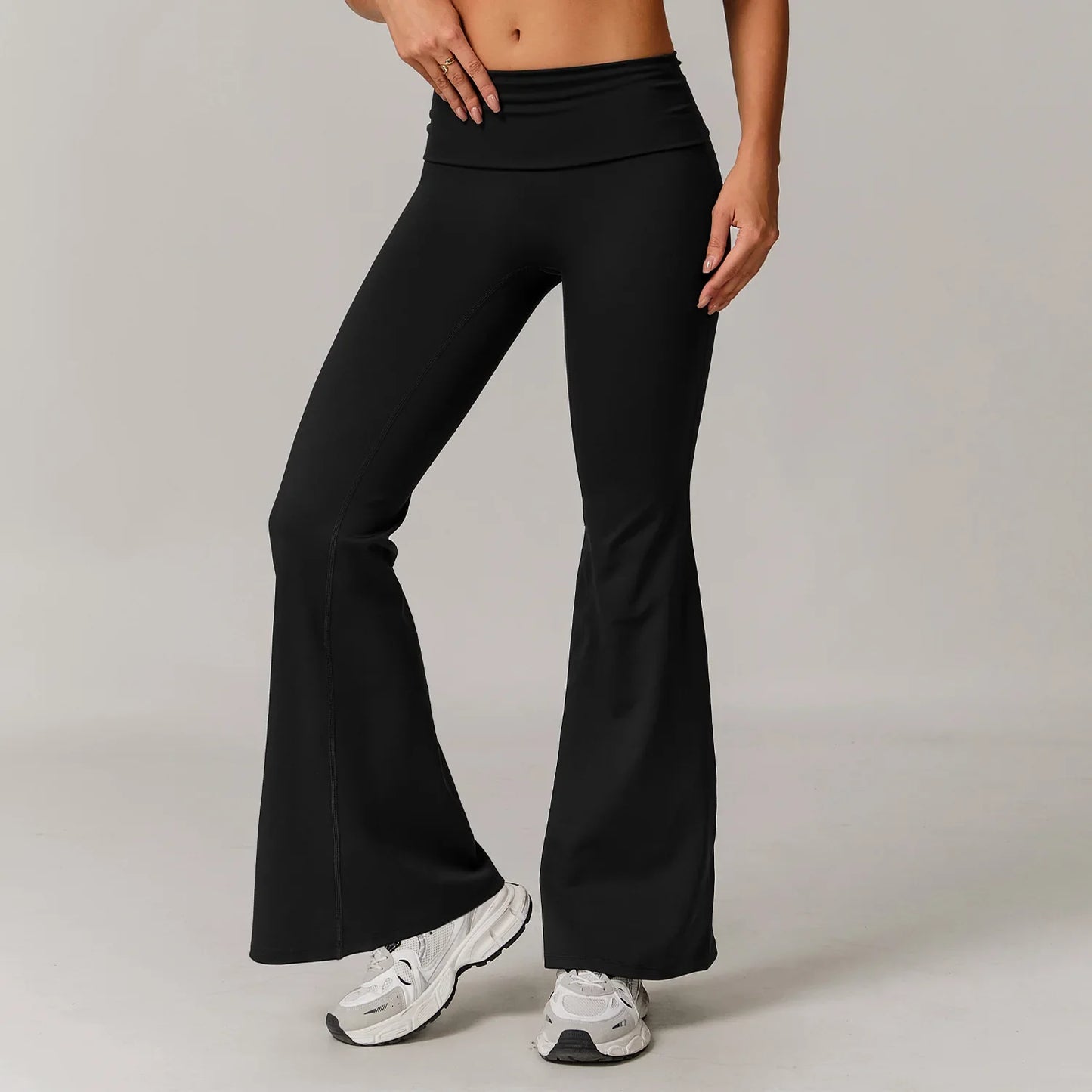 Flare Leggings Yoga Pants Women High Waist Wide Leg Yoga Pants Gym Sports Slim Flared Tights Pants Control Tummy Dance Trousers