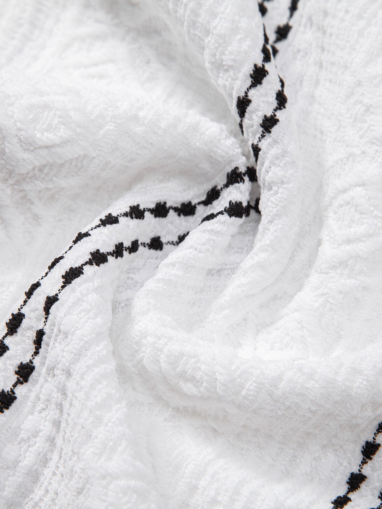 Geometric Striped Jacquard Button Up Shirt & Straight Leg Linen Pants