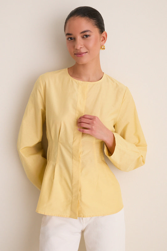 Butter Yellow Cotton Silk Arden Top