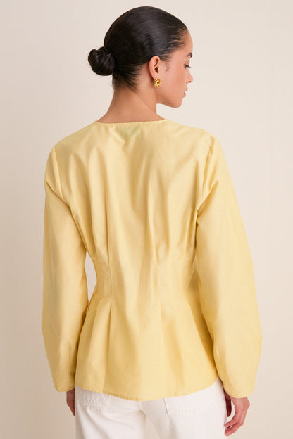 Butter Yellow Cotton Silk Arden Top