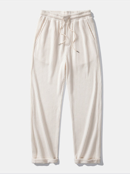 Long Sleeved Knitted Waffle Polo Shirt & Drawstring Knitted Waffle Pants