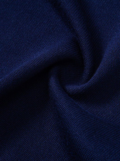 Textured Color Block Knit Polo & Slim Fit Tapered Trousers