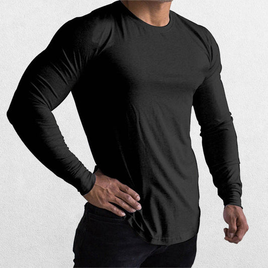 GPW Long Sleeve Cotton T-Shirt for Men - Bodybuilding and Sports