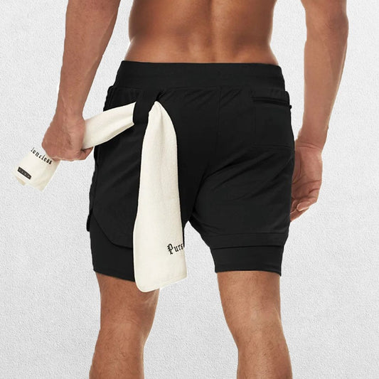 GPW Men's 2-in-1 Running Shorts for Gym & Fitness Workouts