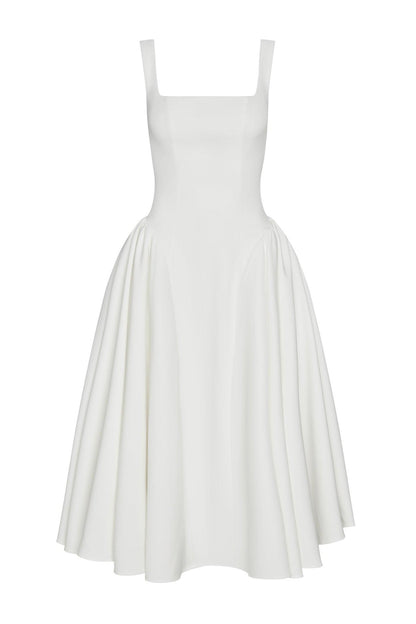 Chloe Corset Midi Dress - White