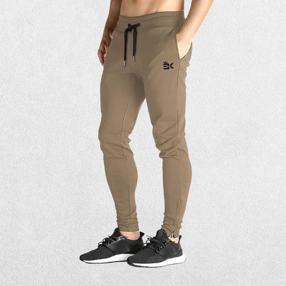 GPW Men’s Slim Fit Zip Athletic Pants - Gym Workout Track Pants with Pockets