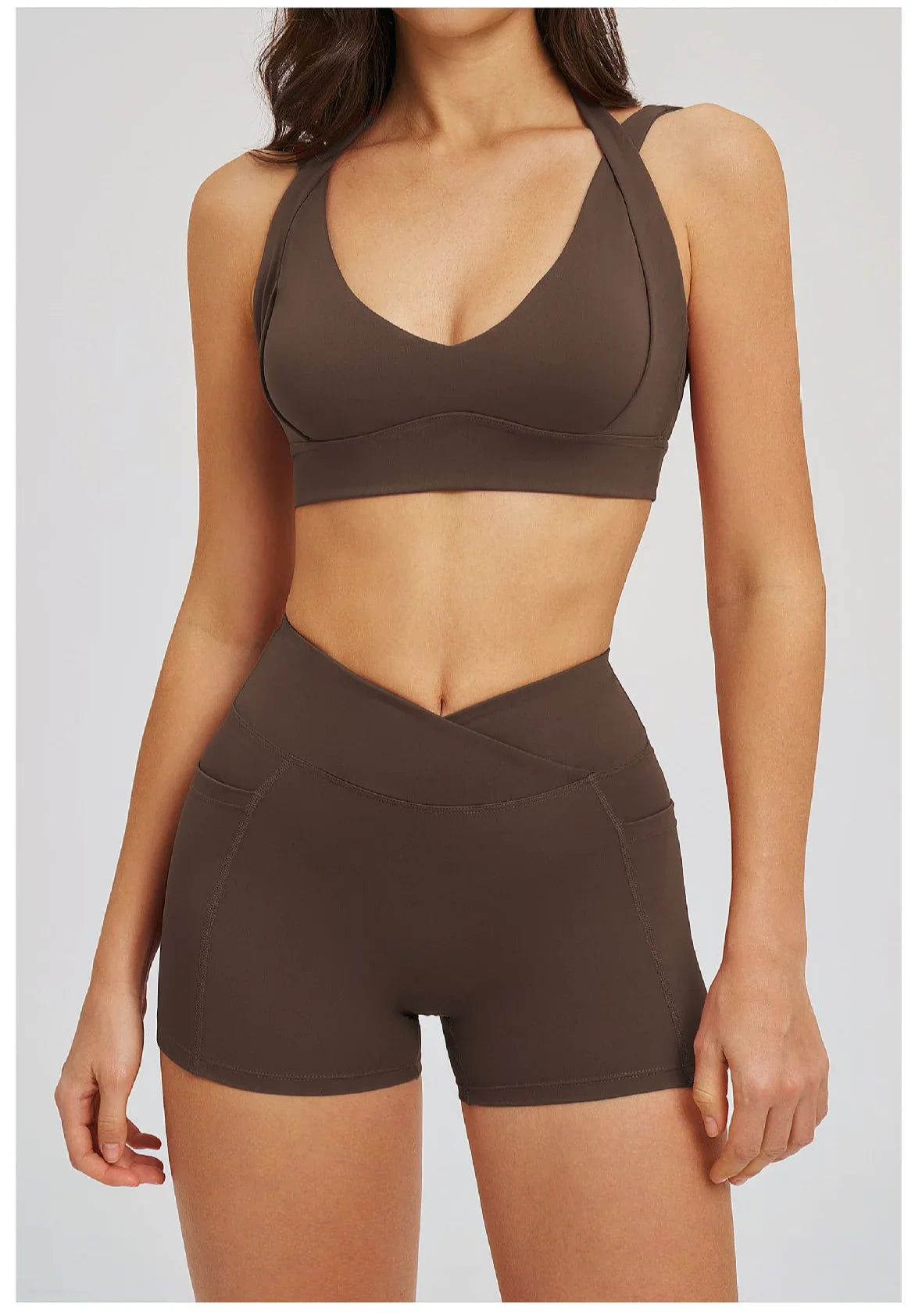 Sports Set 2 Pieces Shorts Gym Exercise Clothes Women's Yoga Suit Fitness Outfits Short Underwear Training Workout Tracksuit