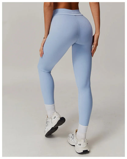 Women Gym Leggings Workout Yoga Sports Pant Stretchy High Waist Straps Leggings Fitness Tights Sports Push Up Activewear Pants