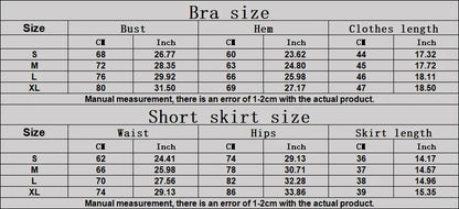Fitness Tracksuit Yoga Set Women Outfit Gym Clothes Halter Sports Bra Matching Impact Short Skirt 2PCS Workout Sets Sportswear