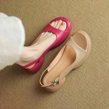 Ava Platform Sandals – Women’s Low Heel Open-Toe Slip-Ons