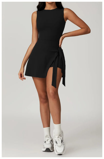 Romper Backless Set Gym Sports Fitness Bodysuit Siamese Sportswear Women Clothes Jumpsuit Skirt One-piece Playsuit Yoga Suit