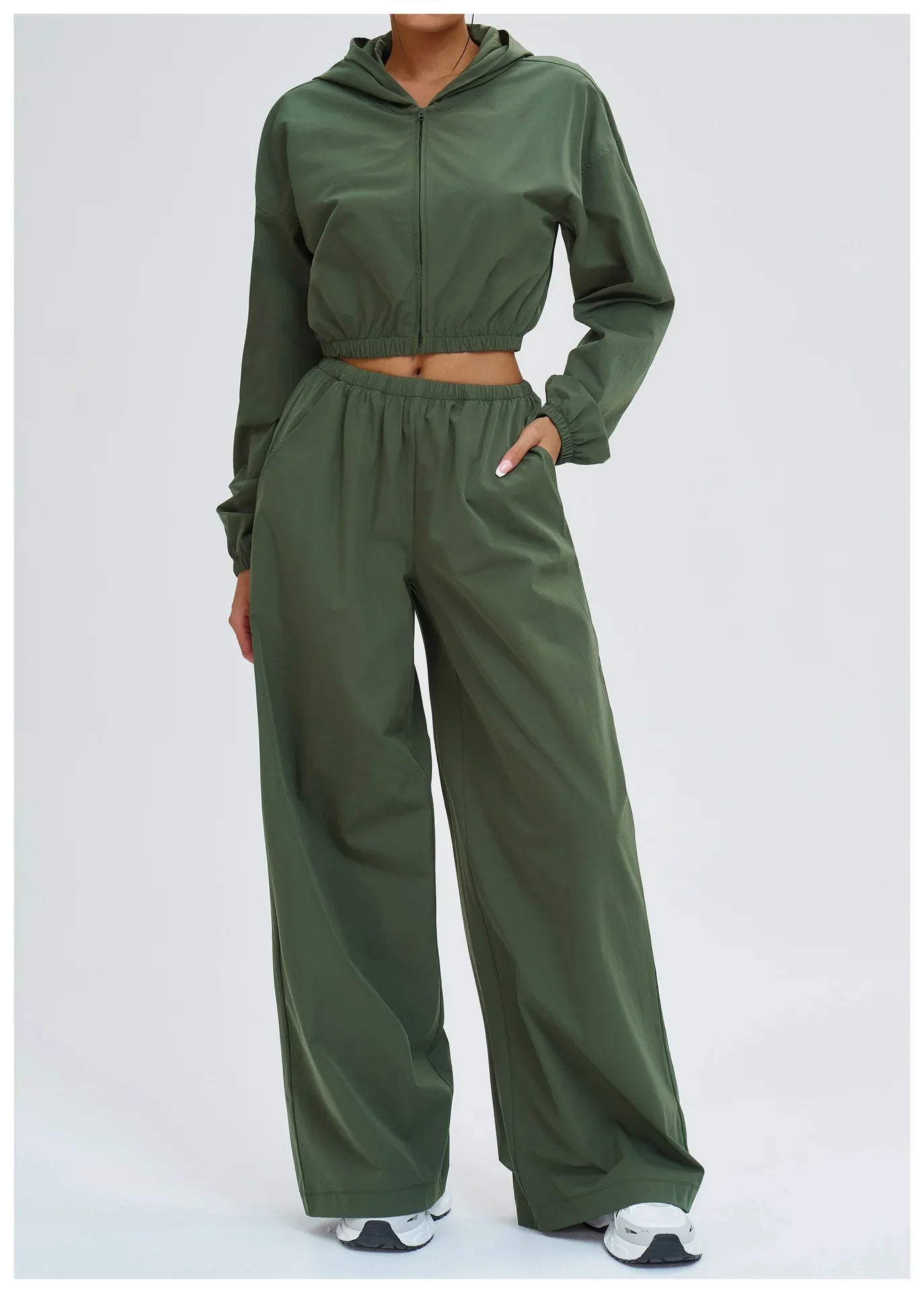 2 Piece Yoga Set Women's Sports Sun Protection Set Zipper Windproof Hooded Sun Protection Leisure Set Outdoor Sports Cycling Set