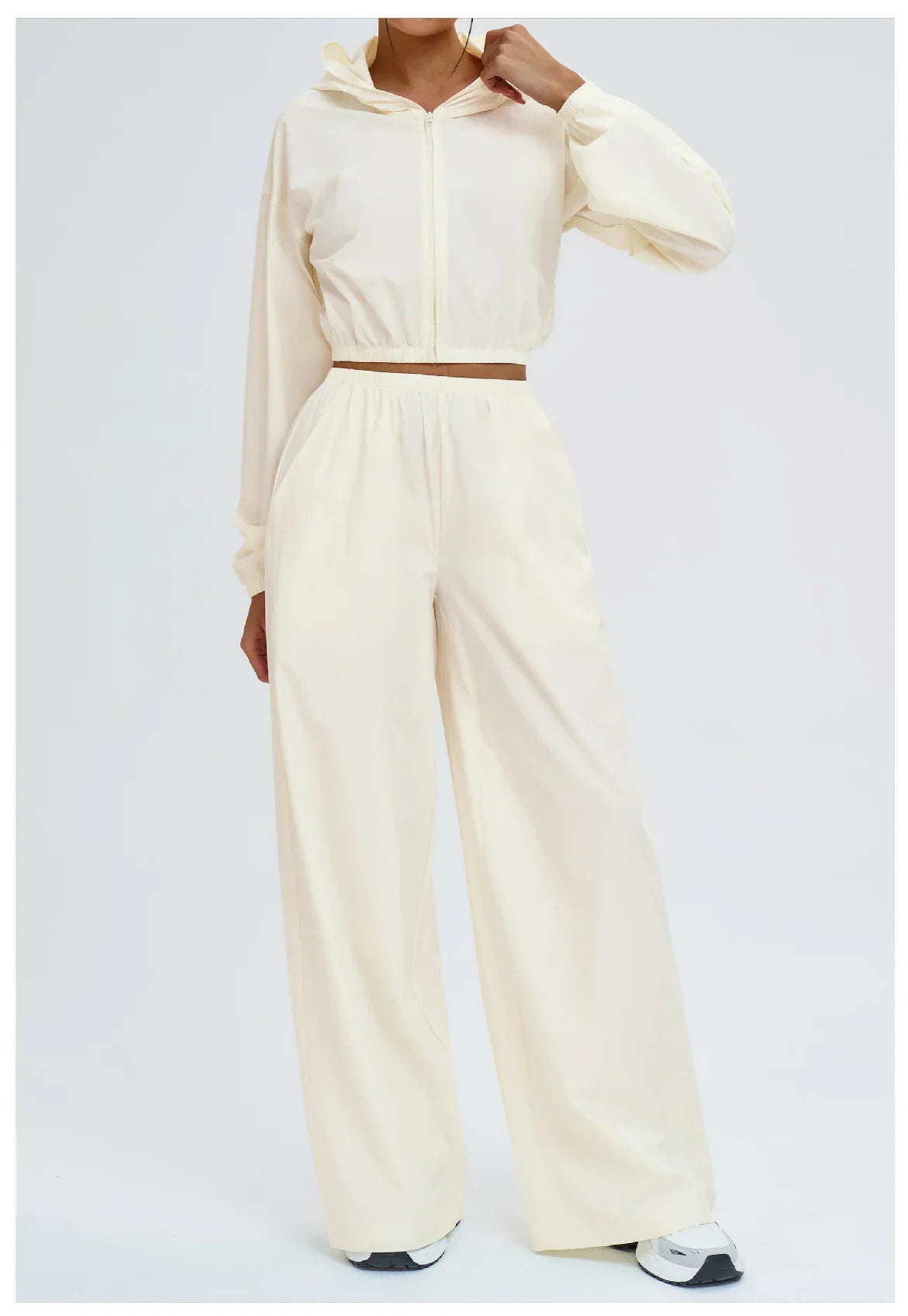 2 Piece Yoga Set Women's Sports Sun Protection Set Zipper Windproof Hooded Sun Protection Leisure Set Outdoor Sports Cycling Set