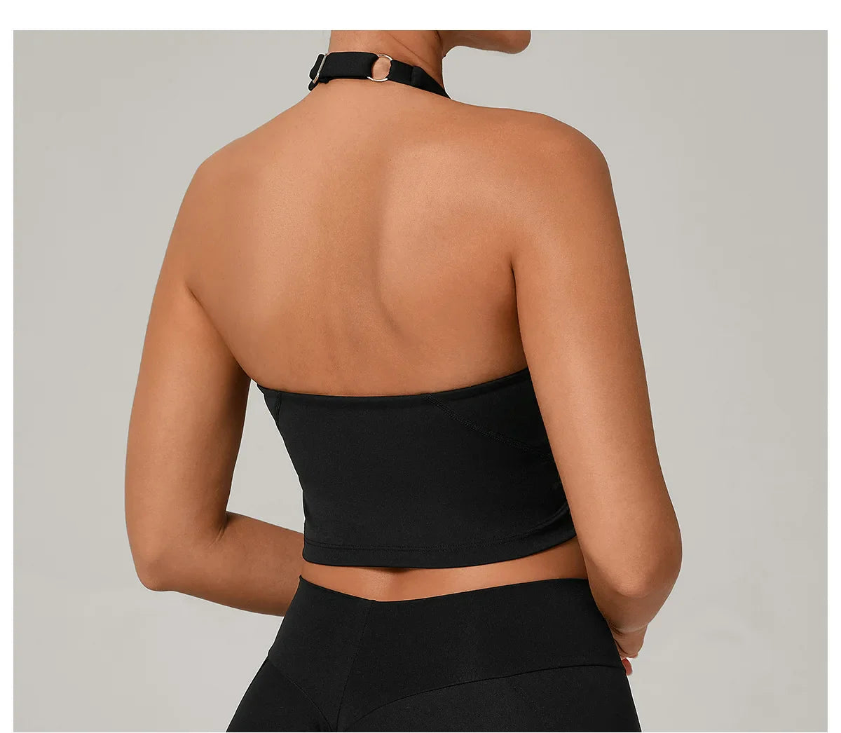 Sexy Impact Sports Bra Women Halter Top High Support Push-up Open Back Gym Bra Shockproof Running Fitness Yoga Workout Underwear