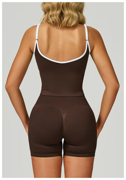 Seamless Sports Fitness Vest with Chest Pad Summer Shockproof Beauty Back Nude Feeling Suit Pilates Training Yoga Top Yoga Bras
