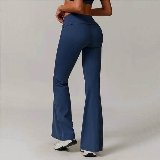 Flare Leggings Yoga Pants Women High Waist Wide Leg Yoga Pants Gym Sports Slim Flared Tights Pants Control Tummy Dance Trousers