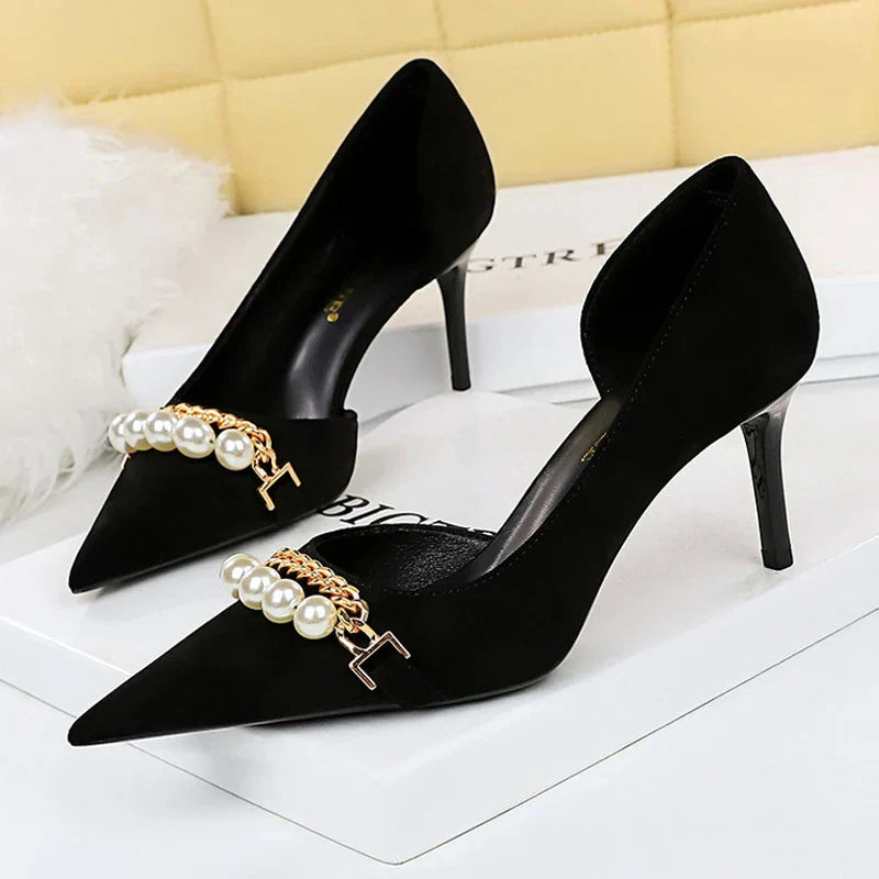 Elise Pearl Chain Pumps