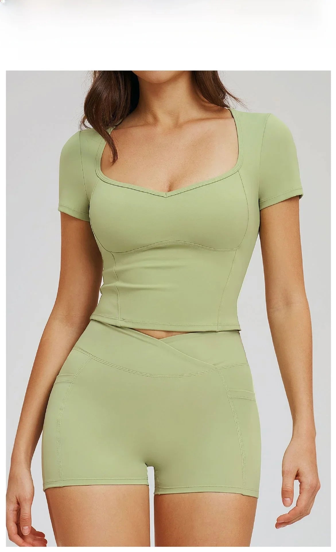 Sports T-shirt Women Fitness Top Yoga Short Sleeves Dance Clothes High Elastic Running Shirts Gym Push Up Workout Top Tee