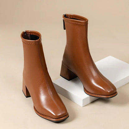 Isabella Square-Toe Ankle Boots