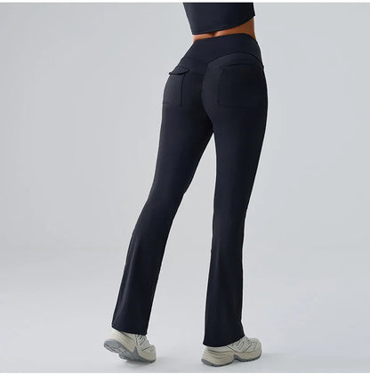 Yoga Pants Sport Leggings Women Flared Yoga Pants High Waist Wide Leg Pants Push Up Woman Tight Fitness Workout Gym Bell-bottoms