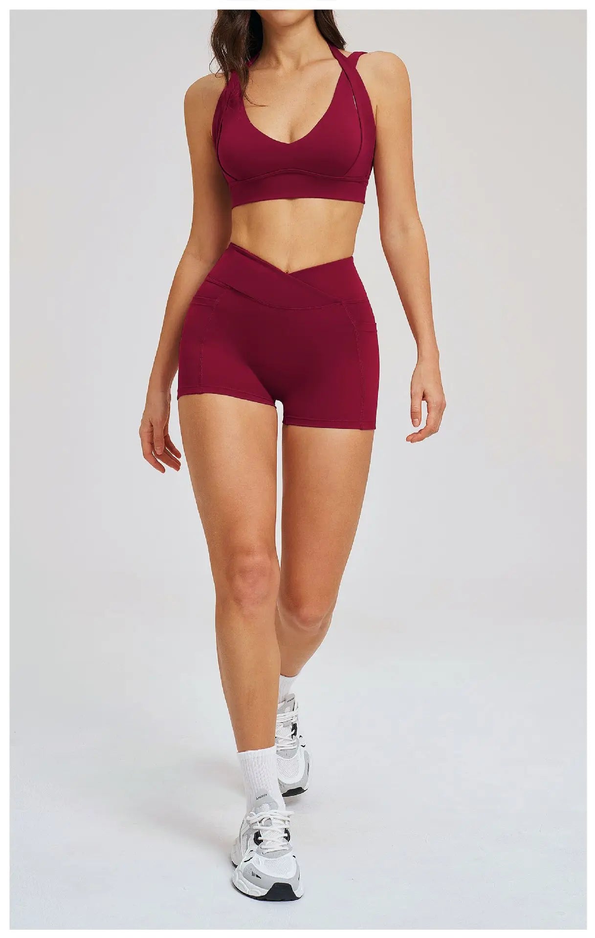 Sports Set 2 Pieces Shorts Gym Exercise Clothes Women's Yoga Suit Fitness Outfits Short Underwear Training Workout Tracksuit