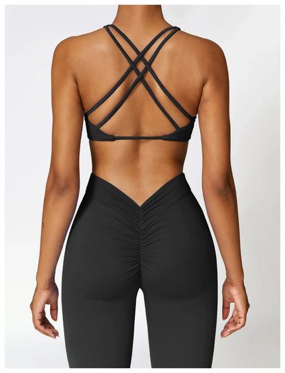 V-shaped Hip Yoga Pants Flare Leggings Women High Waist Wide Leg Pants Women Gym Fitness Sports Flared Pant Dance Trousers