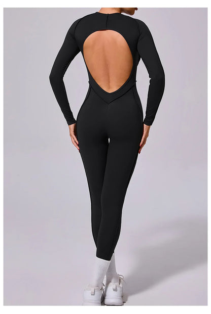 Workout Jumpsuit Sports Overalls Women Tracksuit Gym Clothing Running Long Sleeved Fitness Suits Gym Clothes Sportswear Yoga Set