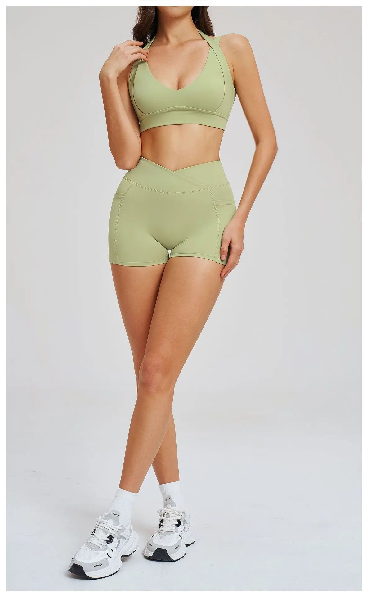 Sports Set 2 Pieces Shorts Gym Exercise Clothes Women's Yoga Suit Fitness Outfits Short Underwear Training Workout Tracksuit