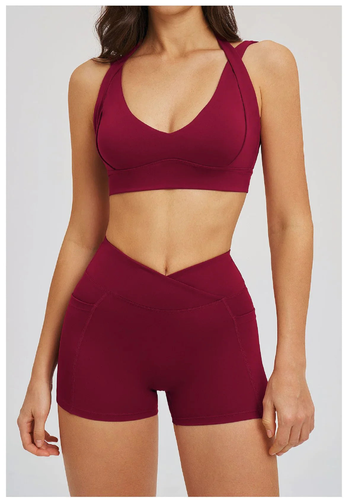 Sports Set 2 Pieces Shorts Gym Exercise Clothes Women's Yoga Suit Fitness Outfits Short Underwear Training Workout Tracksuit