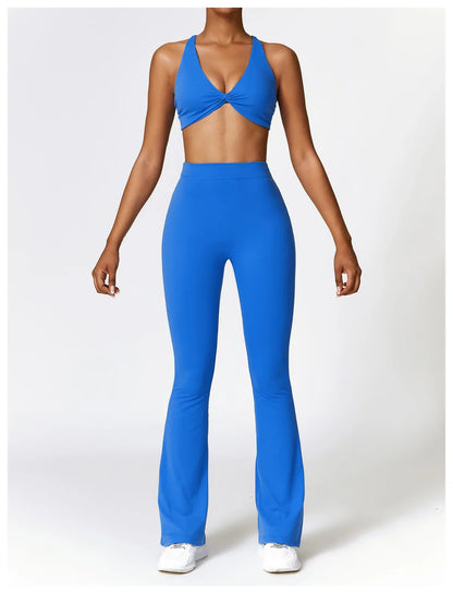V-shaped Hip Yoga Pants Flare Leggings Women High Waist Wide Leg Pants Women Gym Fitness Sports Flared Pant Dance Trousers