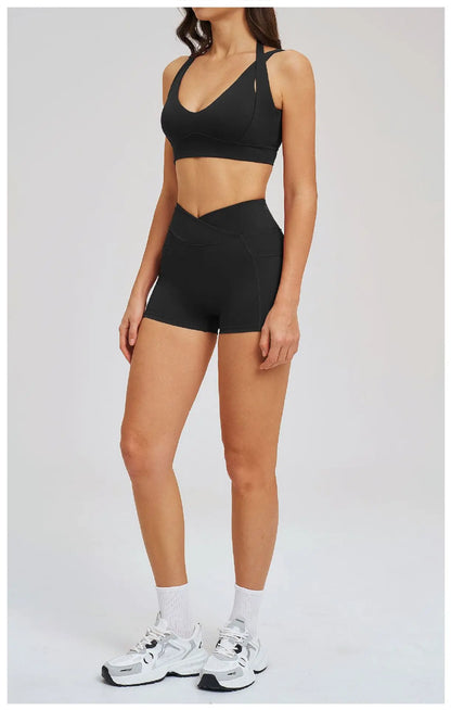 Sports Set 2 Pieces Shorts Gym Exercise Clothes Women's Yoga Suit Fitness Outfits Short Underwear Training Workout Tracksuit