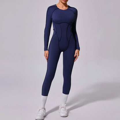 Workout Jumpsuit Sports Overalls Women Tracksuit Gym Clothing Running Long Sleeved Fitness Suits Gym Clothes Sportswear Yoga Set