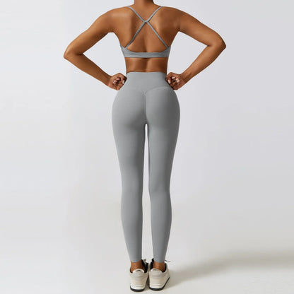 Women's Sportswear Yoga Set Workout Clothes Athletic Wear Sports Gym Legging 2/3PCS Fitness Bra Crop Top Long Sleeve Yoga Suit