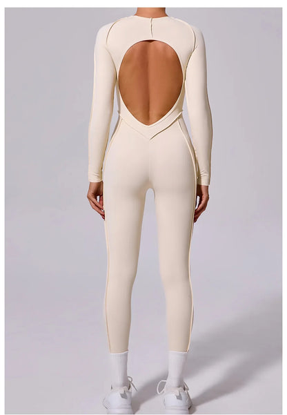 Workout Jumpsuit Sports Overalls Women Tracksuit Gym Clothing Running Long Sleeved Fitness Suits Gym Clothes Sportswear Yoga Set