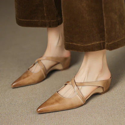 Alessia Leather Slingback Mules
