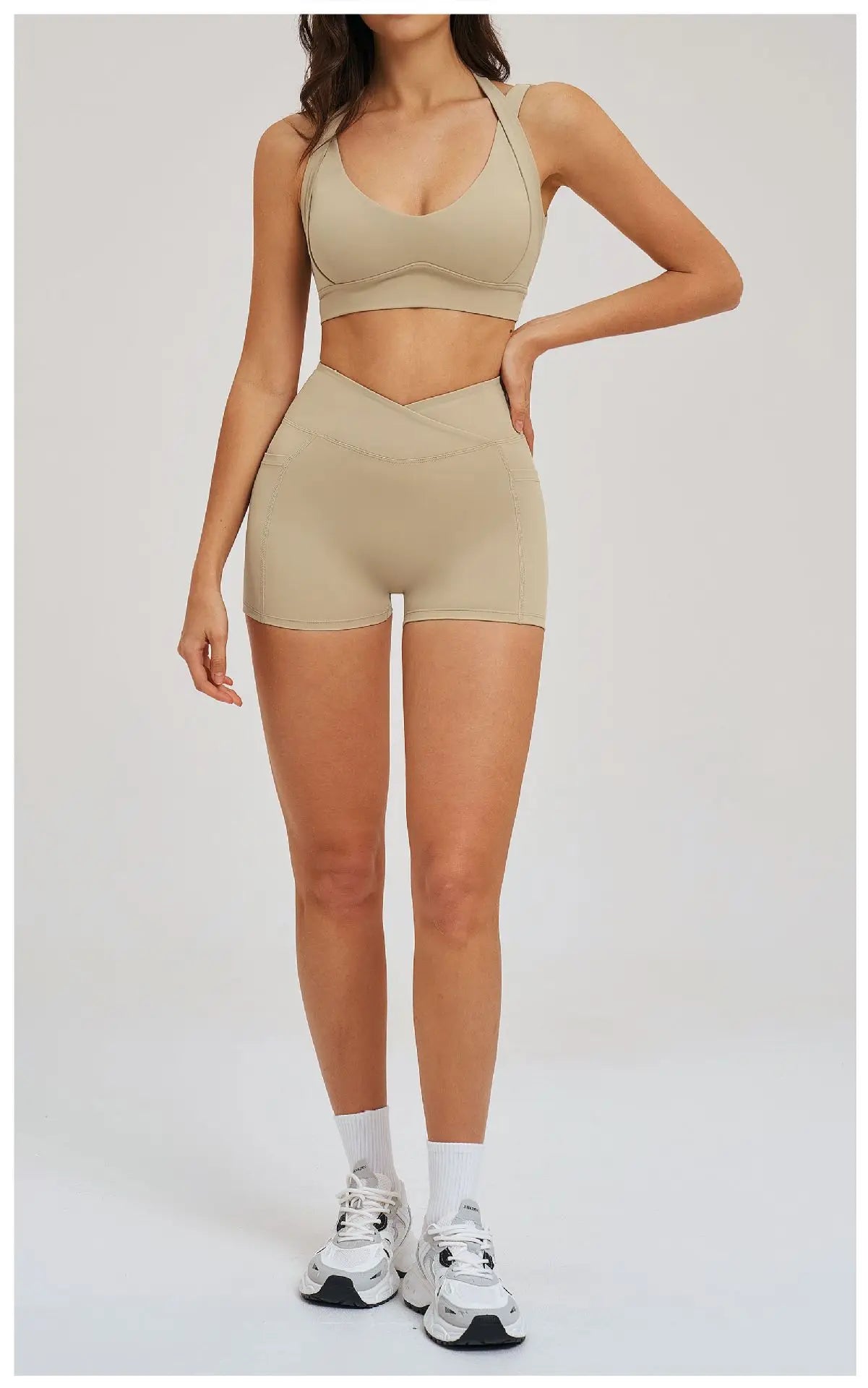 Sports Set 2 Pieces Shorts Gym Exercise Clothes Women's Yoga Suit Fitness Outfits Short Underwear Training Workout Tracksuit