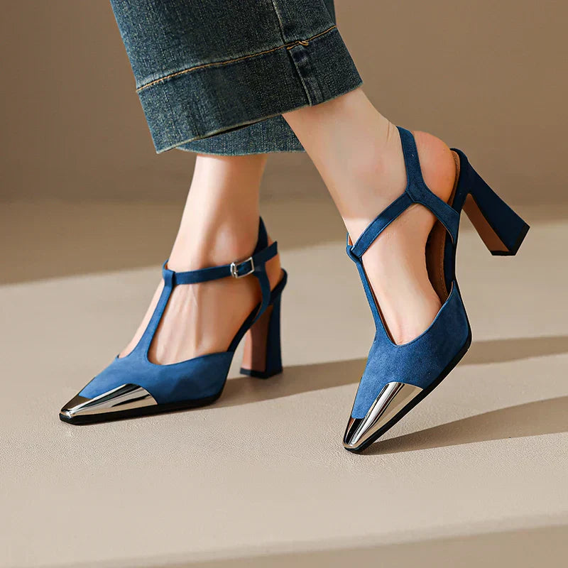 Lucia Leather T-Strap Pumps