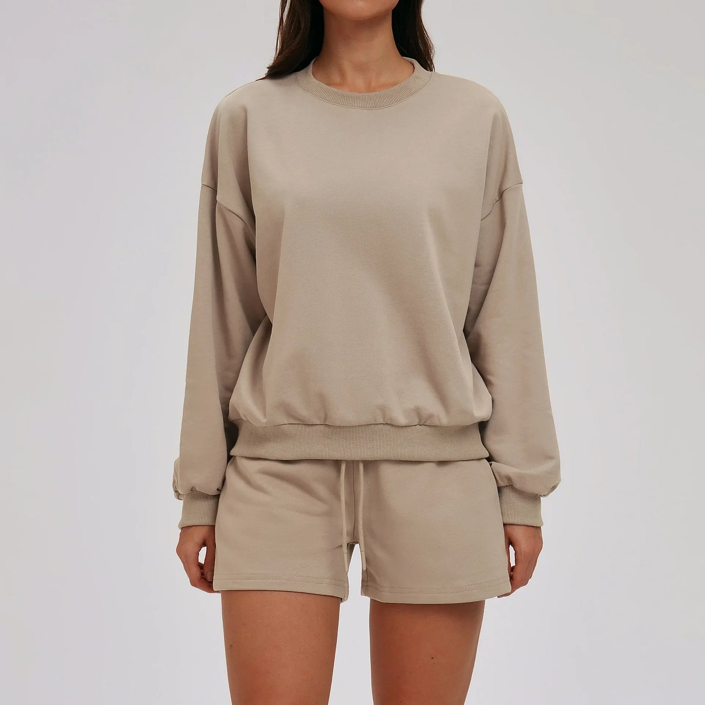 2-piece Yoga Set Women's Hoodie Set Winter Loose Long Sleeved Sports Set Outdoor Fitness Set Cycling Shorts Casual Set