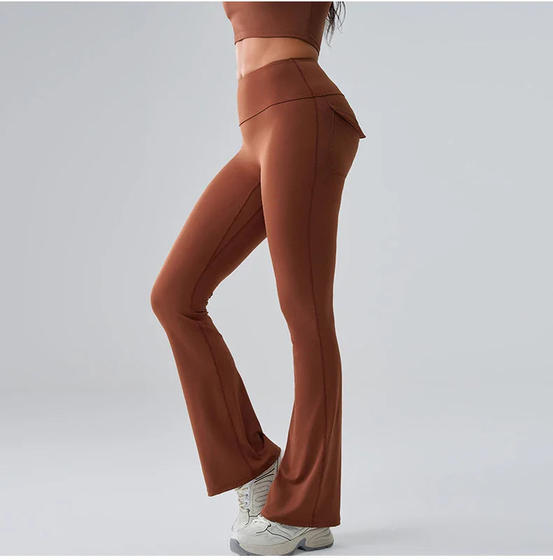Yoga Pants Sport Leggings Women Flared Yoga Pants High Waist Wide Leg Pants Push Up Woman Tight Fitness Workout Gym Bell-bottoms