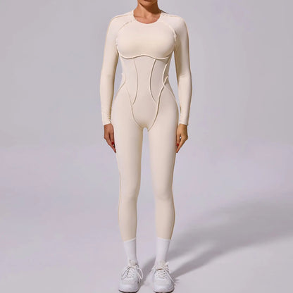 Workout Jumpsuit Sports Overalls Women Tracksuit Gym Clothing Running Long Sleeved Fitness Suits Gym Clothes Sportswear Yoga Set