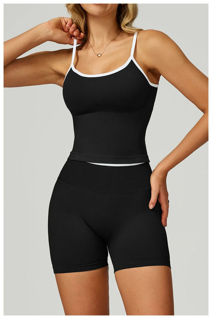 Seamless Sports Fitness Vest with Chest Pad Summer Shockproof Beauty Back Nude Feeling Suit Pilates Training Yoga Top Yoga Bras