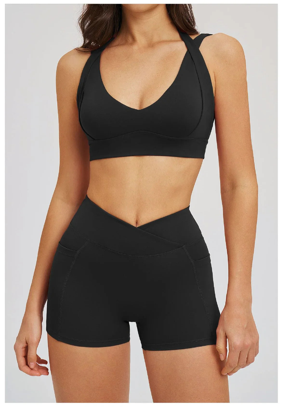 Sports Set 2 Pieces Shorts Gym Exercise Clothes Women's Yoga Suit Fitness Outfits Short Underwear Training Workout Tracksuit