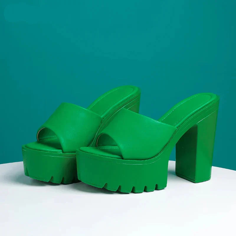 Sofia Platform Mule Sandals – Women’s Chunky Slide Heels