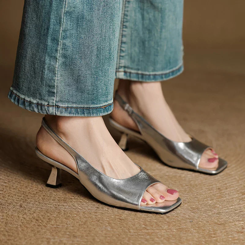 Chiara Genuine Leather Slingback Sandals