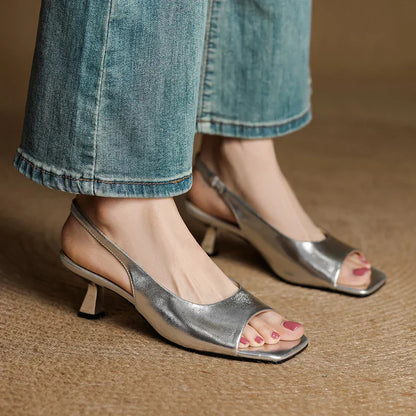 Chiara Genuine Leather Slingback Sandals