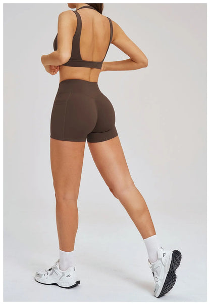 Sports Set 2 Pieces Shorts Gym Exercise Clothes Women's Yoga Suit Fitness Outfits Short Underwear Training Workout Tracksuit