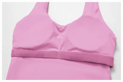 Sexy Sports Bras Halter Yoga Bra Tank Top Women Fitness Gym Shockproof Seamless Running Workout Fast Dry Underwear Push Up Vest
