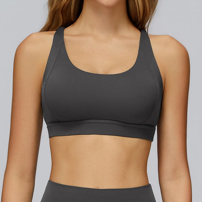 Women Tops Back Cross Strap Tank Top Push Up Underwear Running Sports Bra Breathable Soft Fitness Beauty Solid Color Yoga Bra