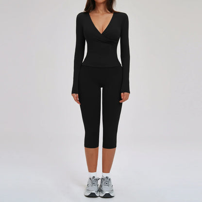 Yoga Suit 2PCS Sports Outfits Women Quick-Drying Gym Set Women Tracksuit Running Workout Long Sleeve Sports Shirt Yoga Clothing