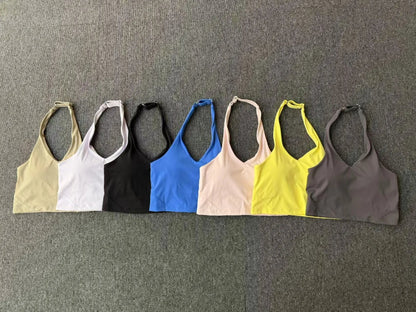 Sexy Impact Sports Bra Women Halter Top High Support Push-up Open Back Gym Bra Shockproof Running Fitness Yoga Workout Underwear